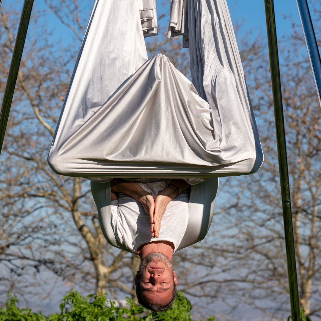 Kit complet hamac yoga aérien argent lune - OYA YOGA